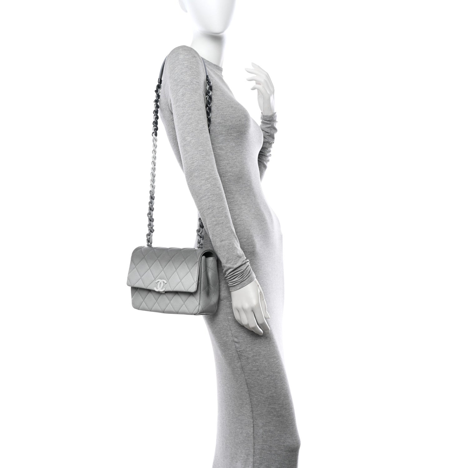 Chanel Shaded Caviar Quilted My Everything Flap Dark Grey Light Grey 2 of 10