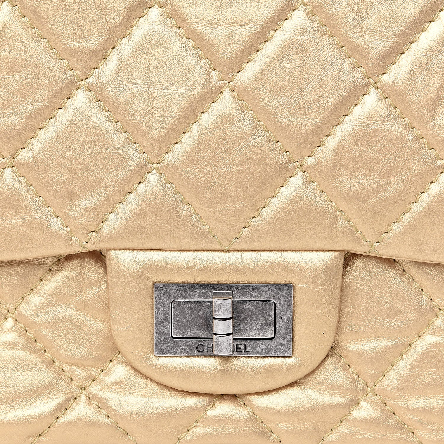 Chanel Metallic Aged Calfskin Quilted 2.55 Reissue 227 Flap Gold 8 of 13