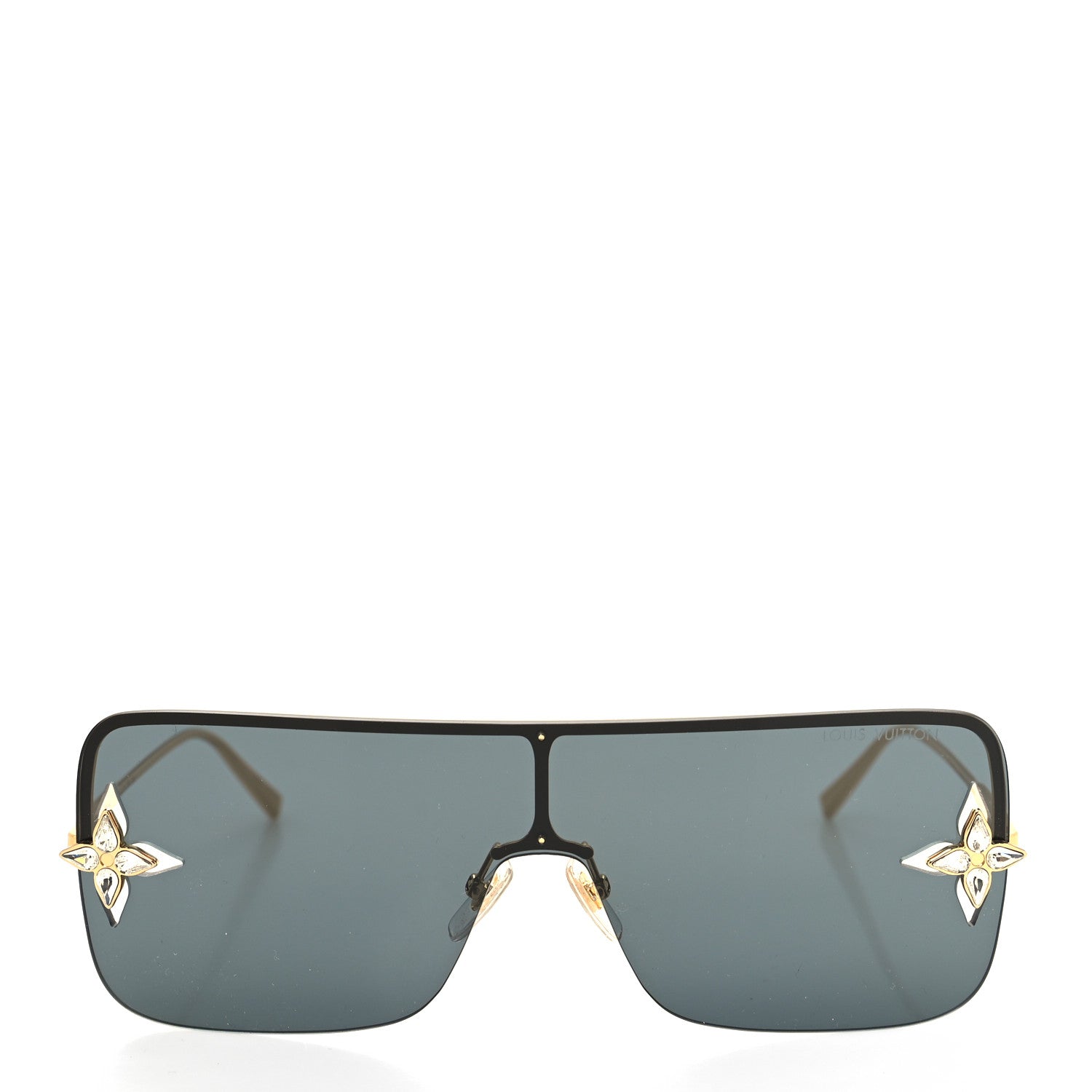 Louis Vuitton Metal Swarovski Crystal Star Light Sunglasses Z1664U Gold 2 of 8