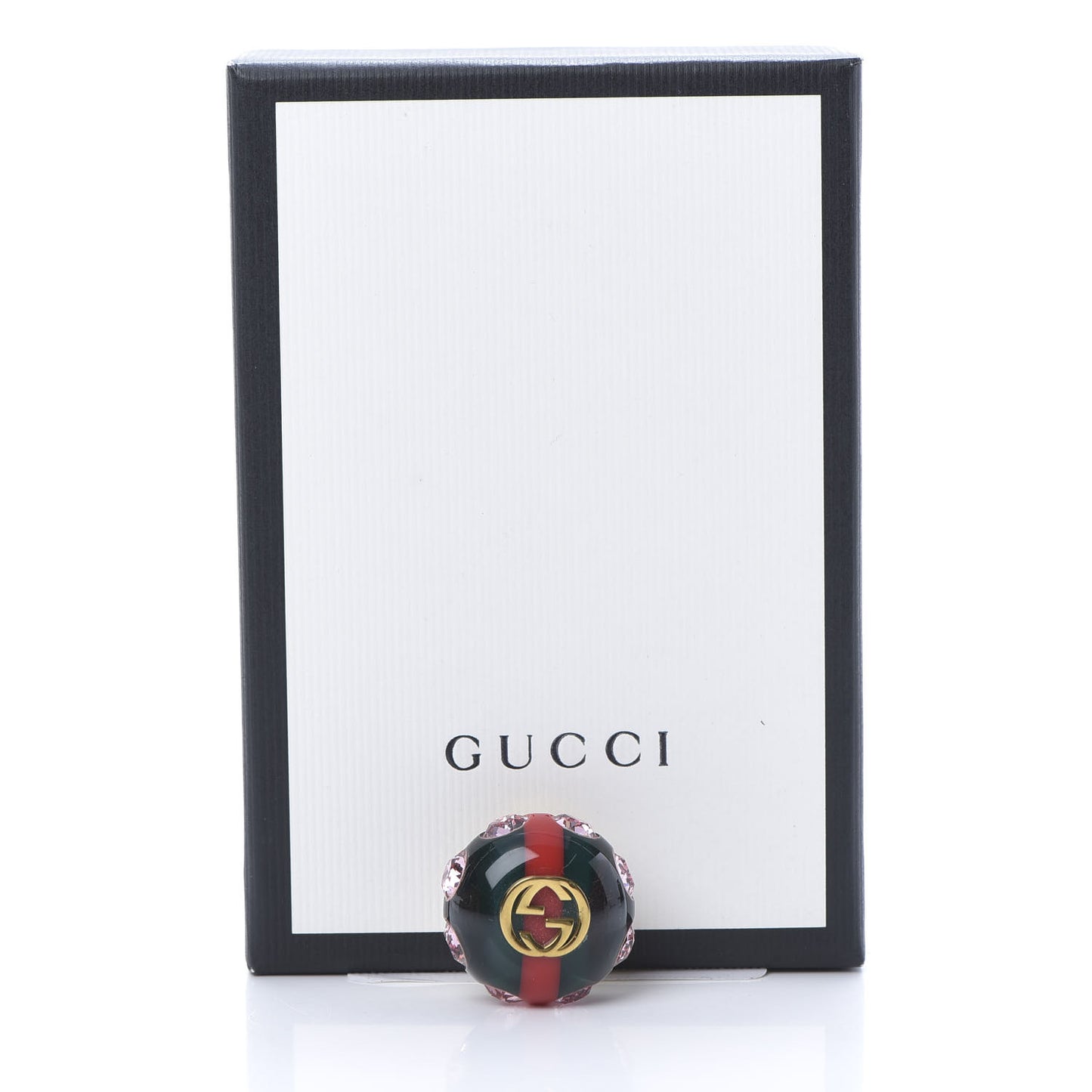 Resin Strass Vintage Web Stud Pin Red Green