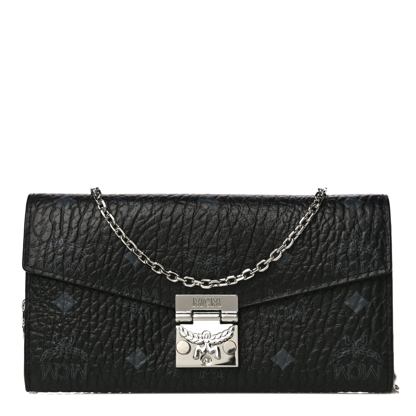 Visetos Large Patricia Wallet On Chain Black