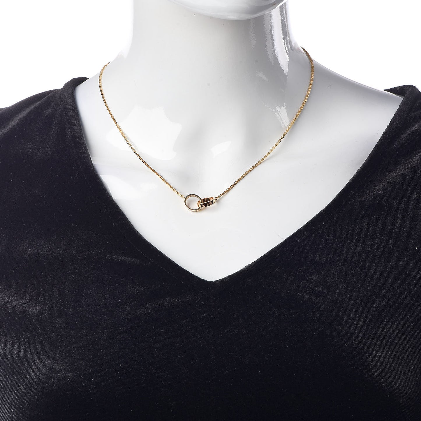 18K Pink Gold Diamond Interlocking LOVE Necklace