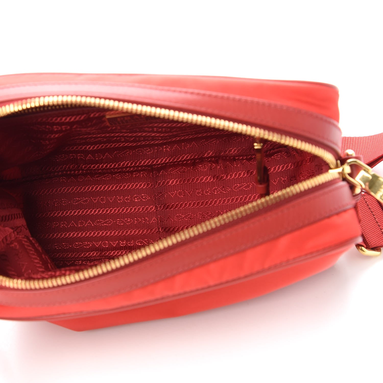 Prada Tessuto Nylon Soft Calf Camera Bag Rosso 5 of 10