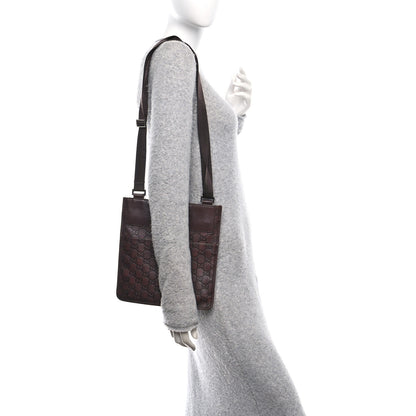 Gucci Guccissima Medium Flat Messenger Bag Dark Brown Dark Brown 2 of 10