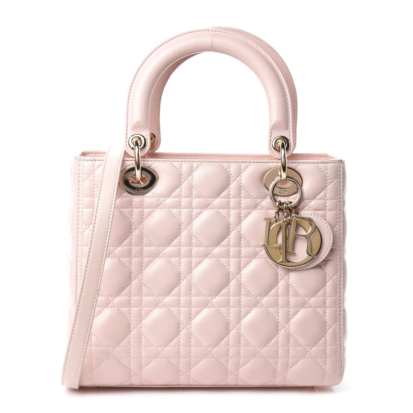 Lambskin Cannage Medium Lady Dior Light Pink
