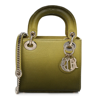 Christian Dior Lizard Gradient Mini Lady Dior Yellow Dark Green 1 of 12