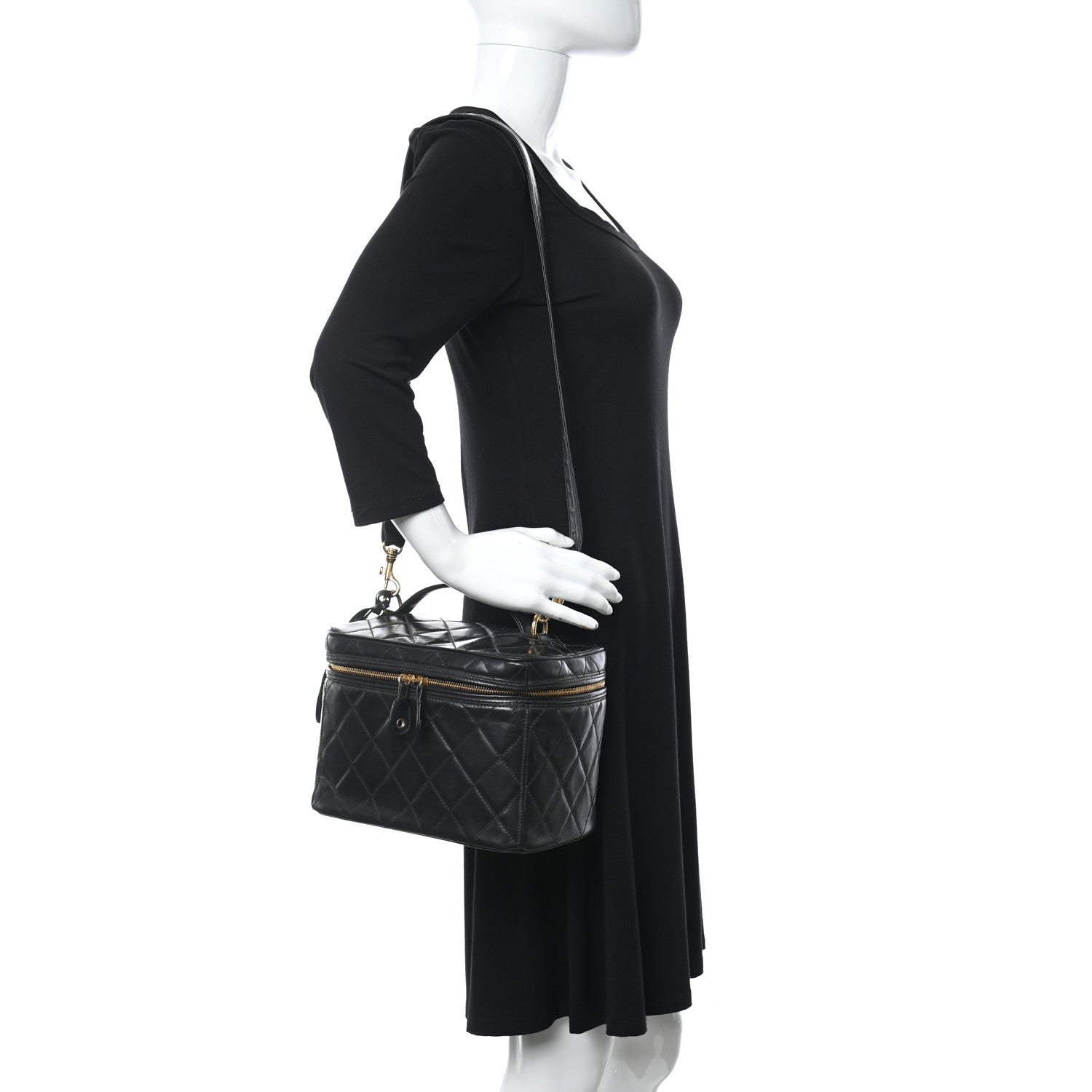 Chanel Lambskin Quilted Vanity Pouch Black 2 of 12