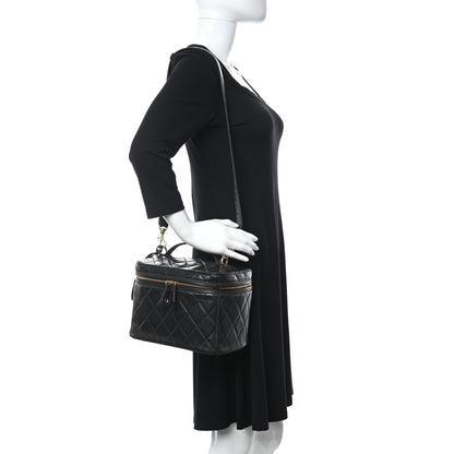 Chanel Lambskin Quilted Vanity Pouch Black 2 of 12