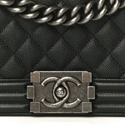 Chanel Caviar Quilted Medium Boy Flap Black 9 of 12