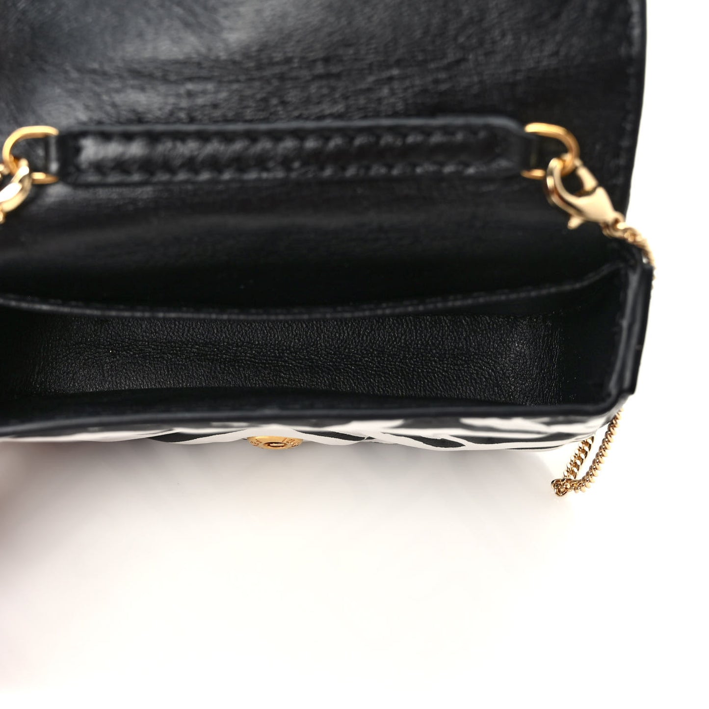 X JOSHUA VIDES Nappa Vitello King FF Embossed Nano Baguette Charm White Black