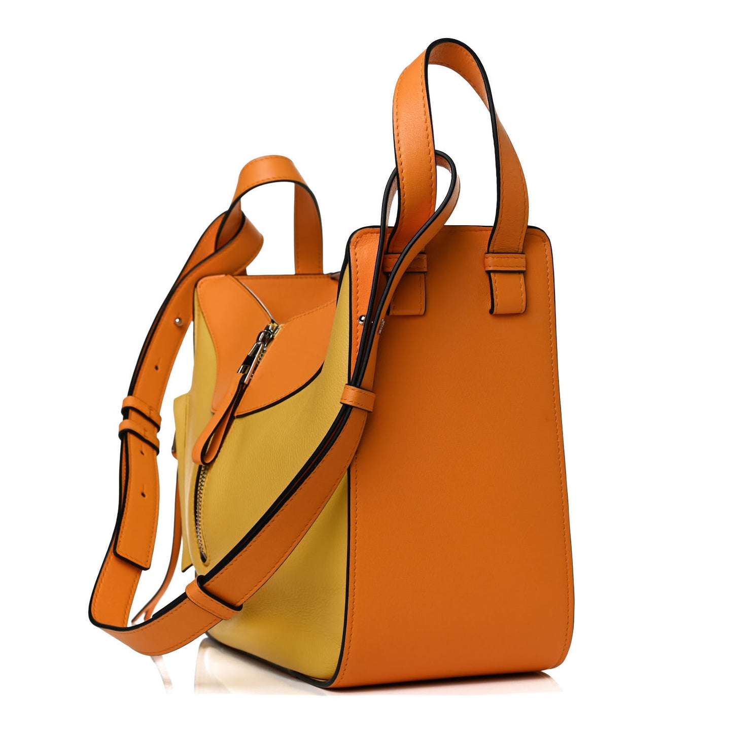 Calfskin Small Hammock Shoulder Bag Mandarin Yellow