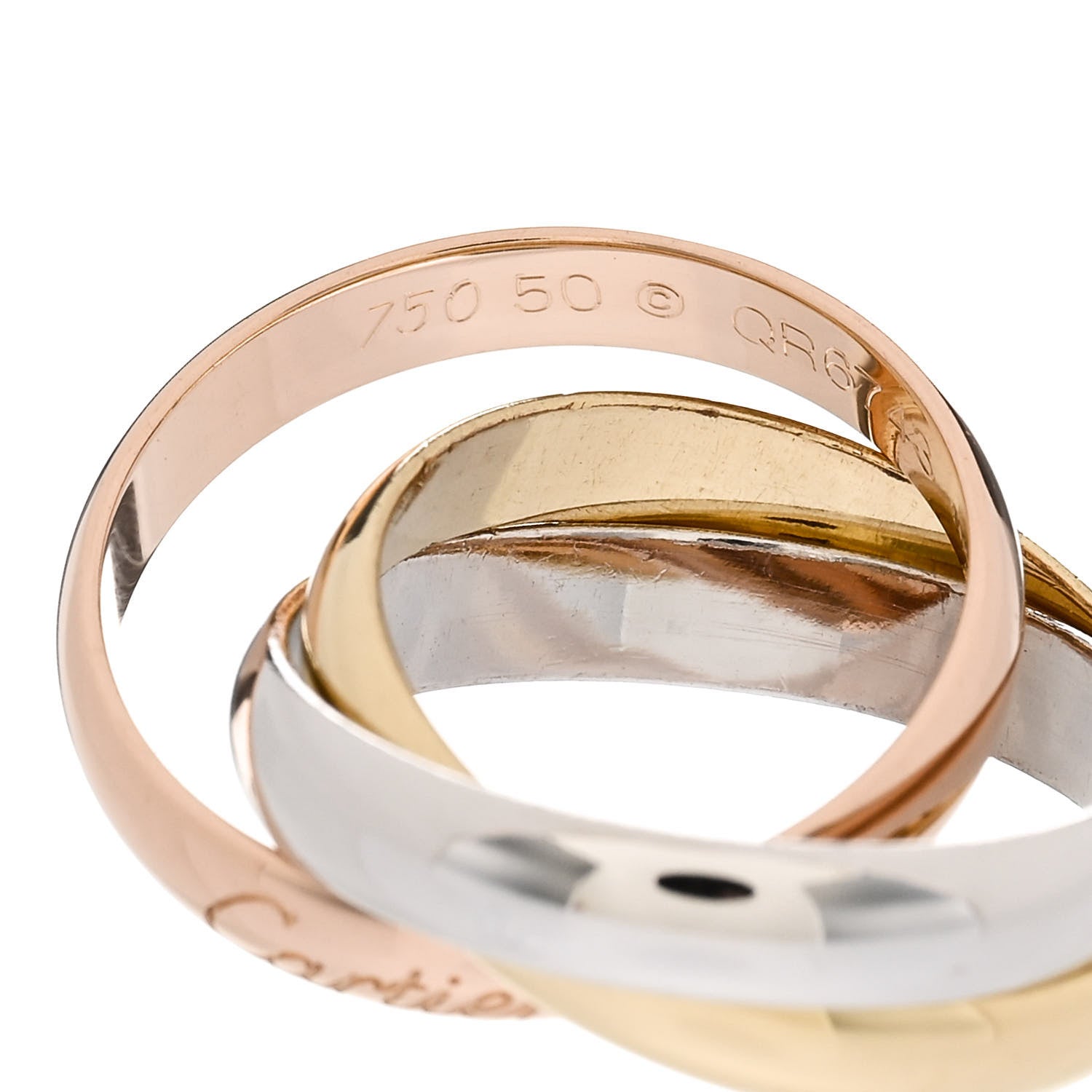 Cartier 18K Pink Yellow White Gold Classic Trinity Ring 50 5.25 4 of 4