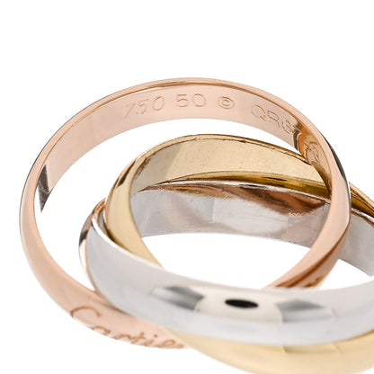 Cartier 18K Pink Yellow White Gold Classic Trinity Ring 50 5.25 4 of 4
