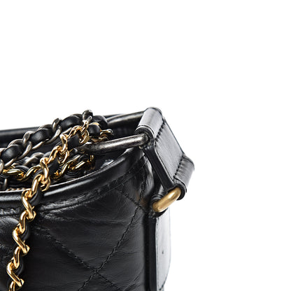 Chanel Aged Calfskin Quilted Medium Gabrielle Hobo Black 13 of 14