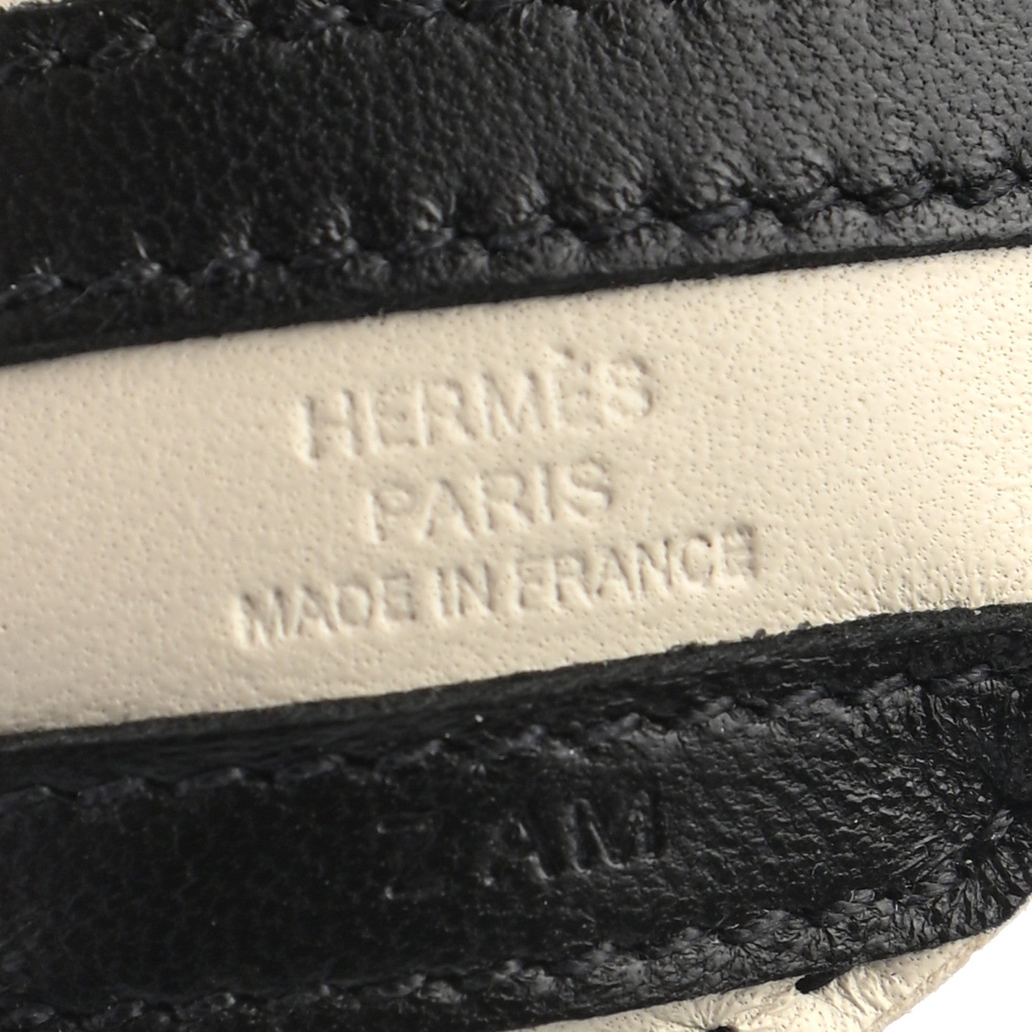 Hermes Milo Lambskin Geegee Savannah Bag Charm Craie Black Rose Mexico 3 of 3