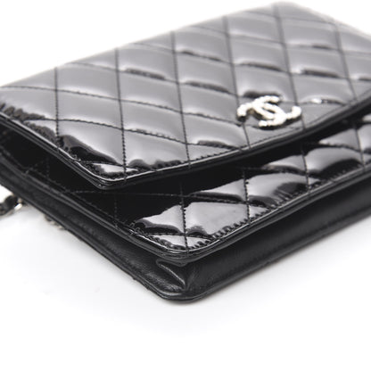 Chanel Patent Quilted Brilliant Wallet On Chain WOC Black 8 of 9