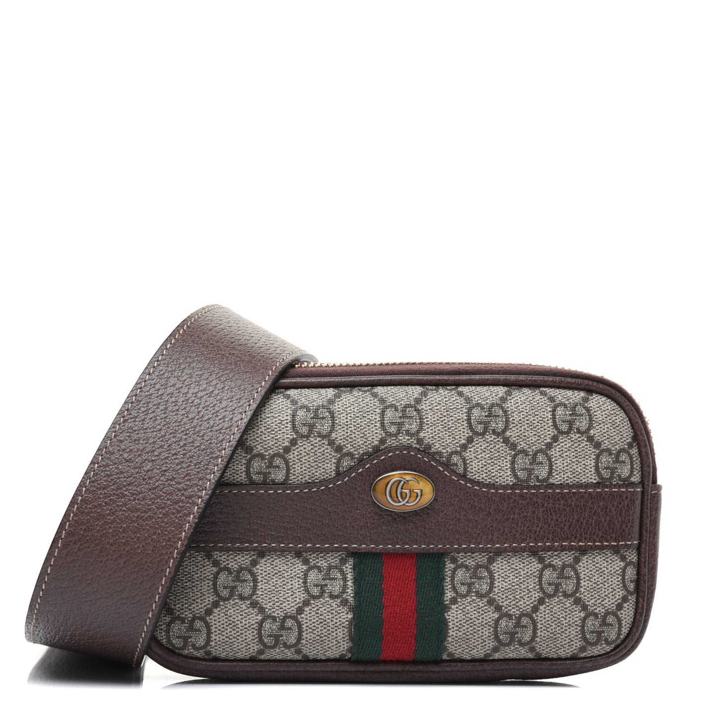 GG Supreme Monogram Ophidia Belted iPhone Case 85 34 Dark Brown