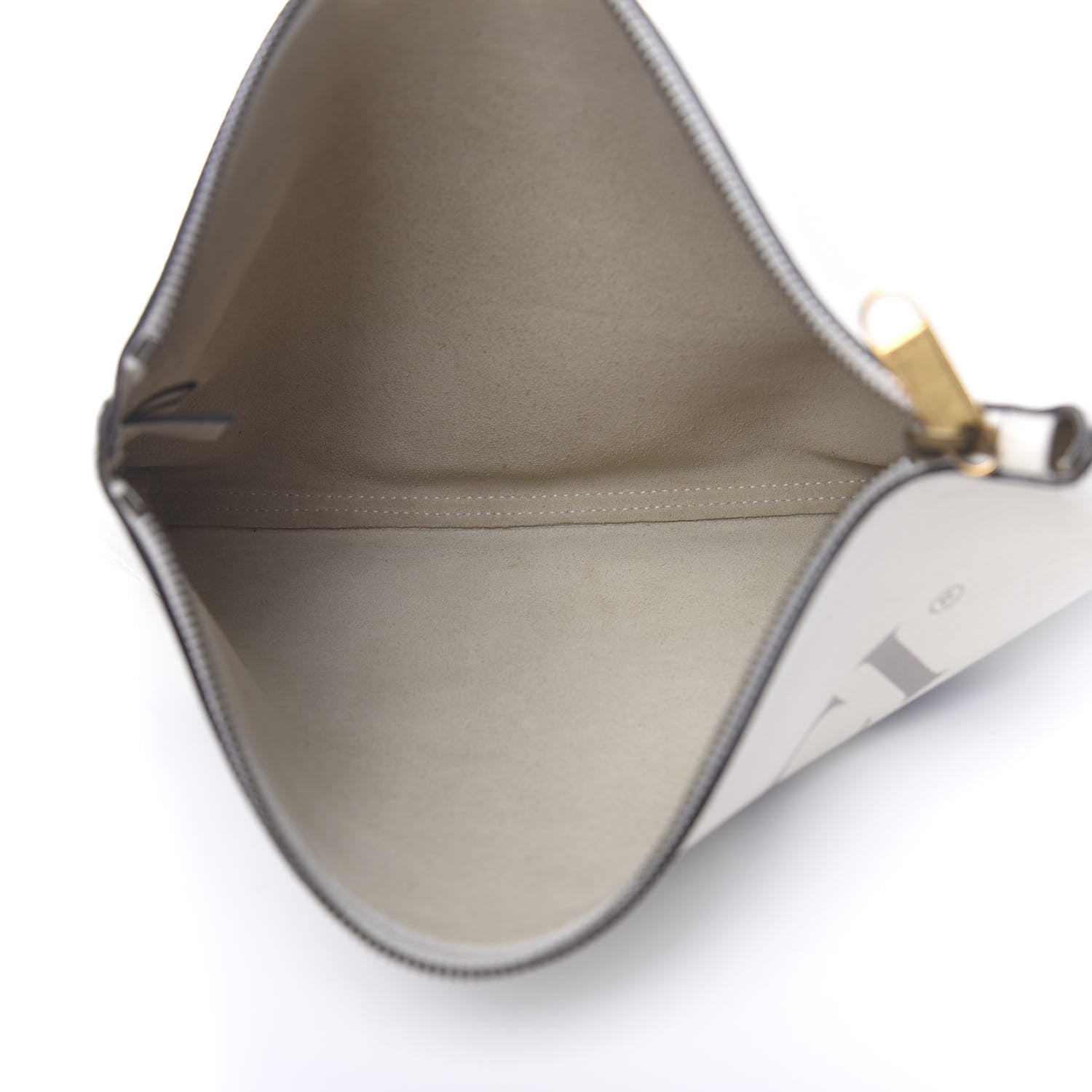 Gucci Pebbled Calfskin Medium Logo Portfolio Clutch White 5 of 8