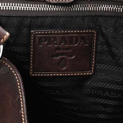 Prada Washed Denim Logo Hobo Black Caffe 6 of 11