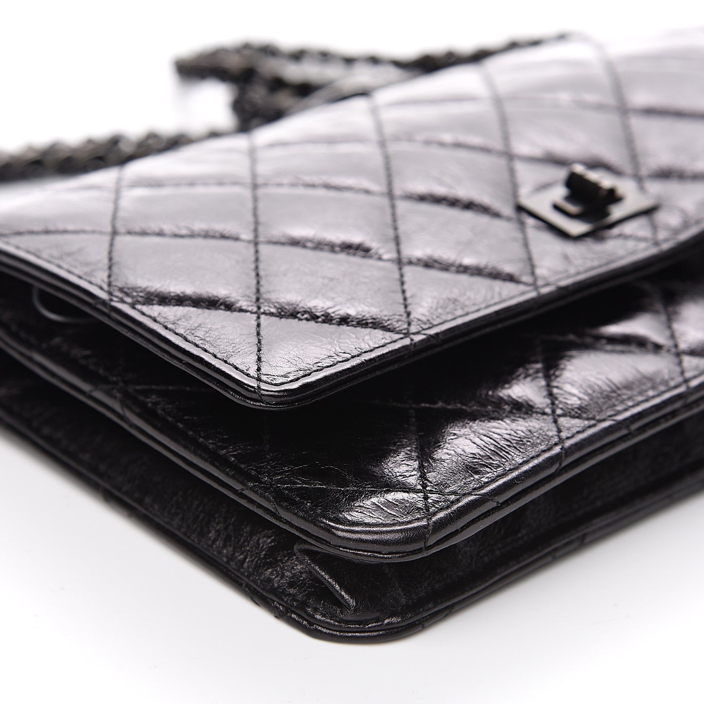 Aged Calfskin Quilted Reissue Wallet On Chain WOC So Black