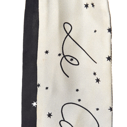 Christian Dior Silk Zodiac Capricorn Mitzah Scarf Black 4 of 4