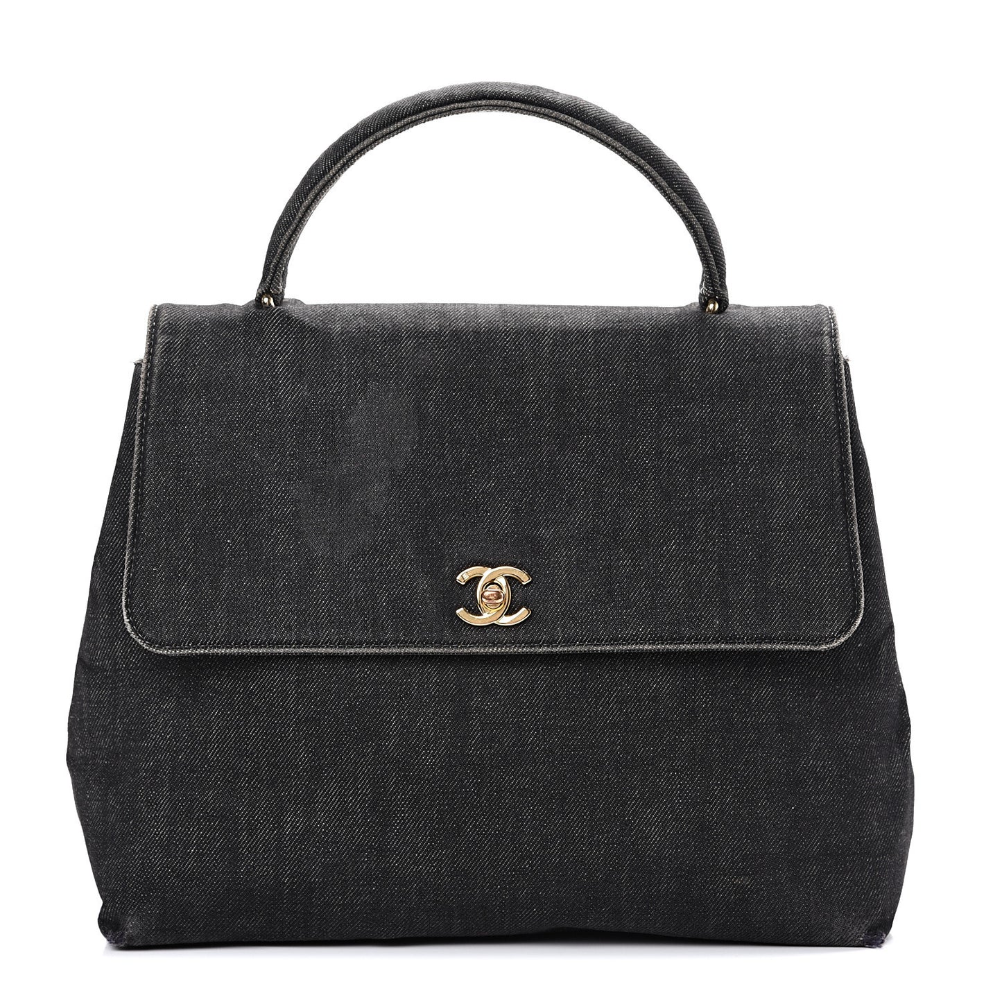 Denim Jumbo Kelly Flap Black