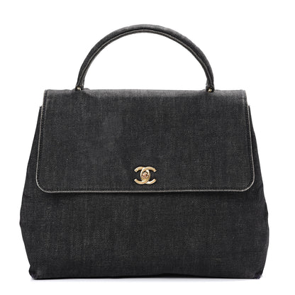 Chanel Denim Jumbo Kelly Flap Black 1 of 20