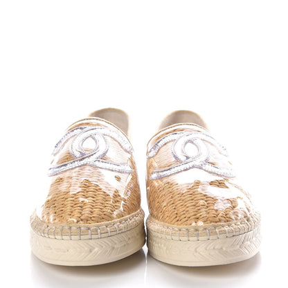 Chanel PVC Raffia CC Espadrilles 36 Beige 2 of 7
