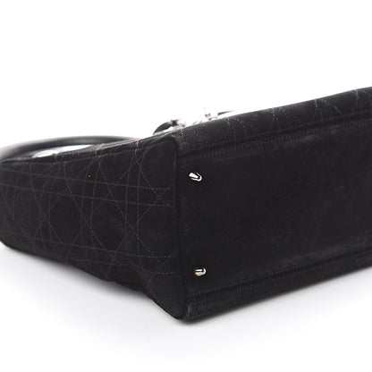 Christian Dior Suede Cannage Stitched Medium Lady Dior Black 6 of 7