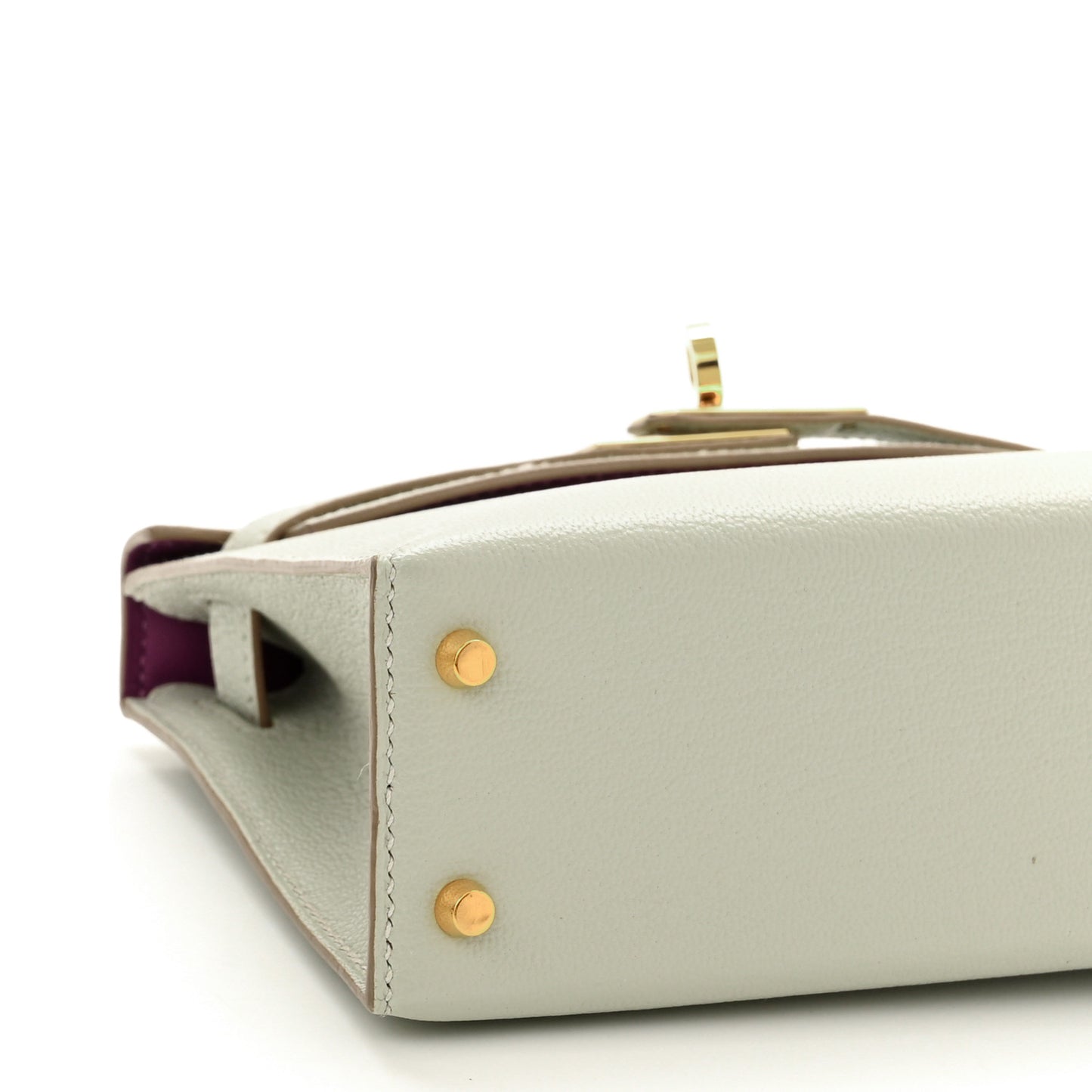 Chevre Mysore Horseshoe Mini Kelly Sellier 20 Gris Perle Anemone