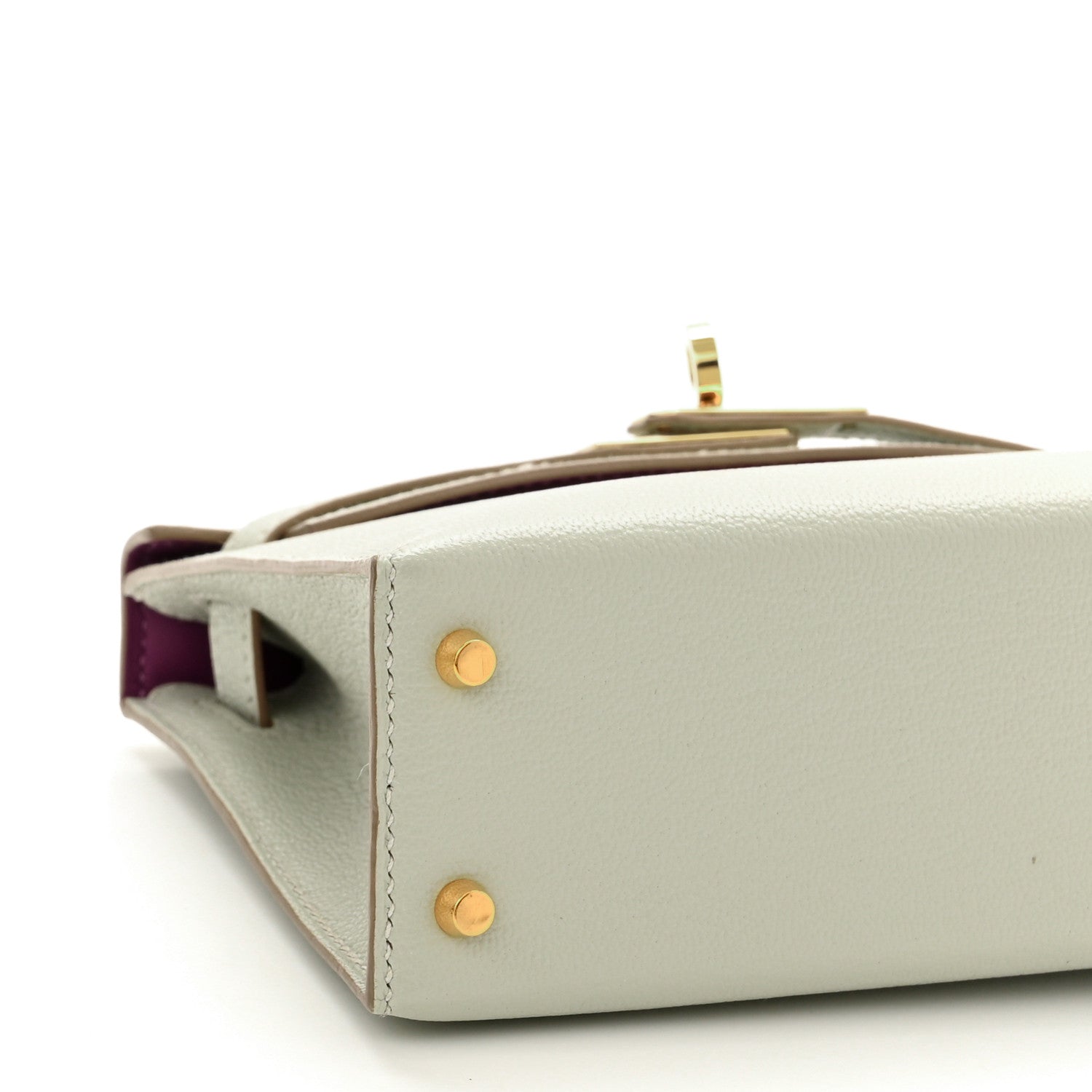 Hermes Chevre Mysore Horseshoe Mini Kelly Sellier 20 Gris Perle Anemone 9 of 12