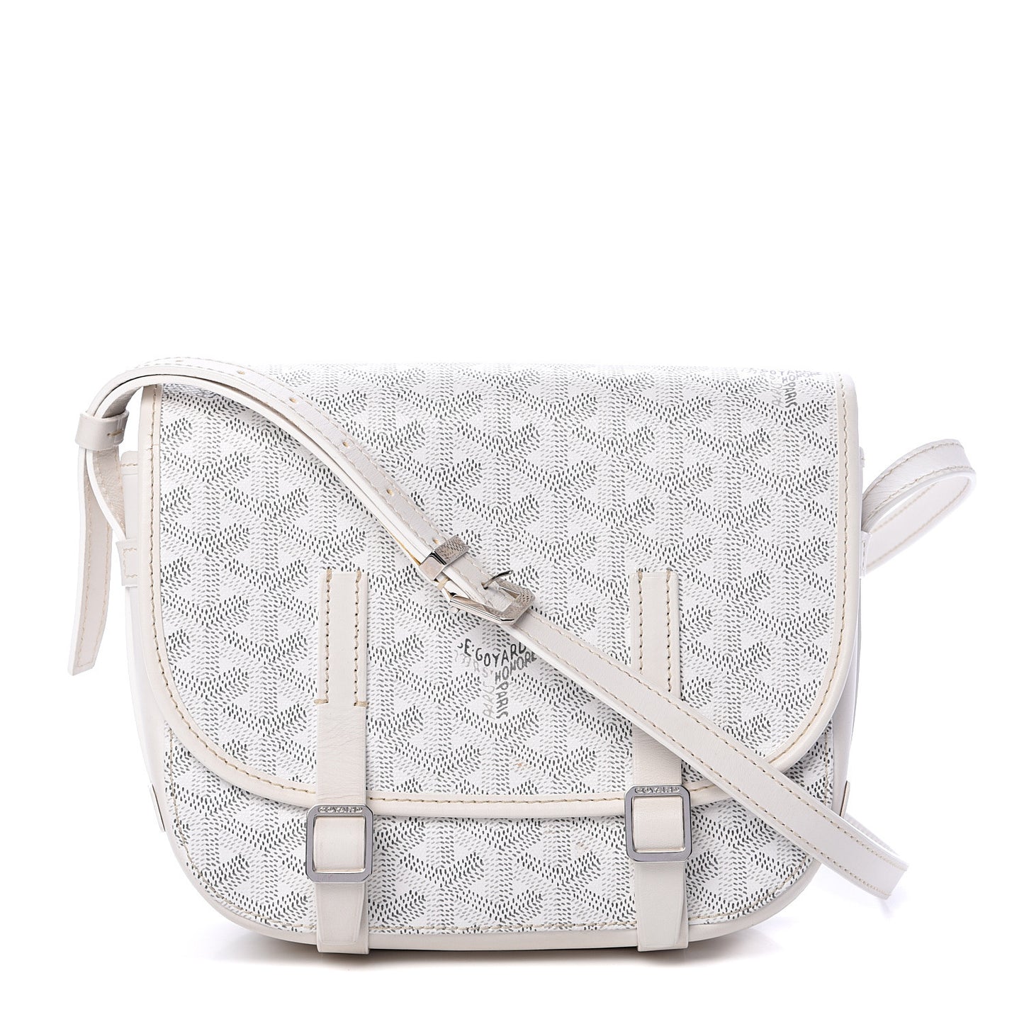Goyardine Belvedere PM Messenger Bag White