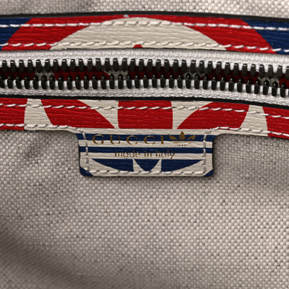 Gucci X ADIDAS Shangai Calfskin Web Trefoil Interlocking G Mini Duffle Bag Red White Blue 6 of 11