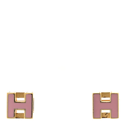 Hermes Gold Cage d'H Earrings Rose Dragee 1 of 4