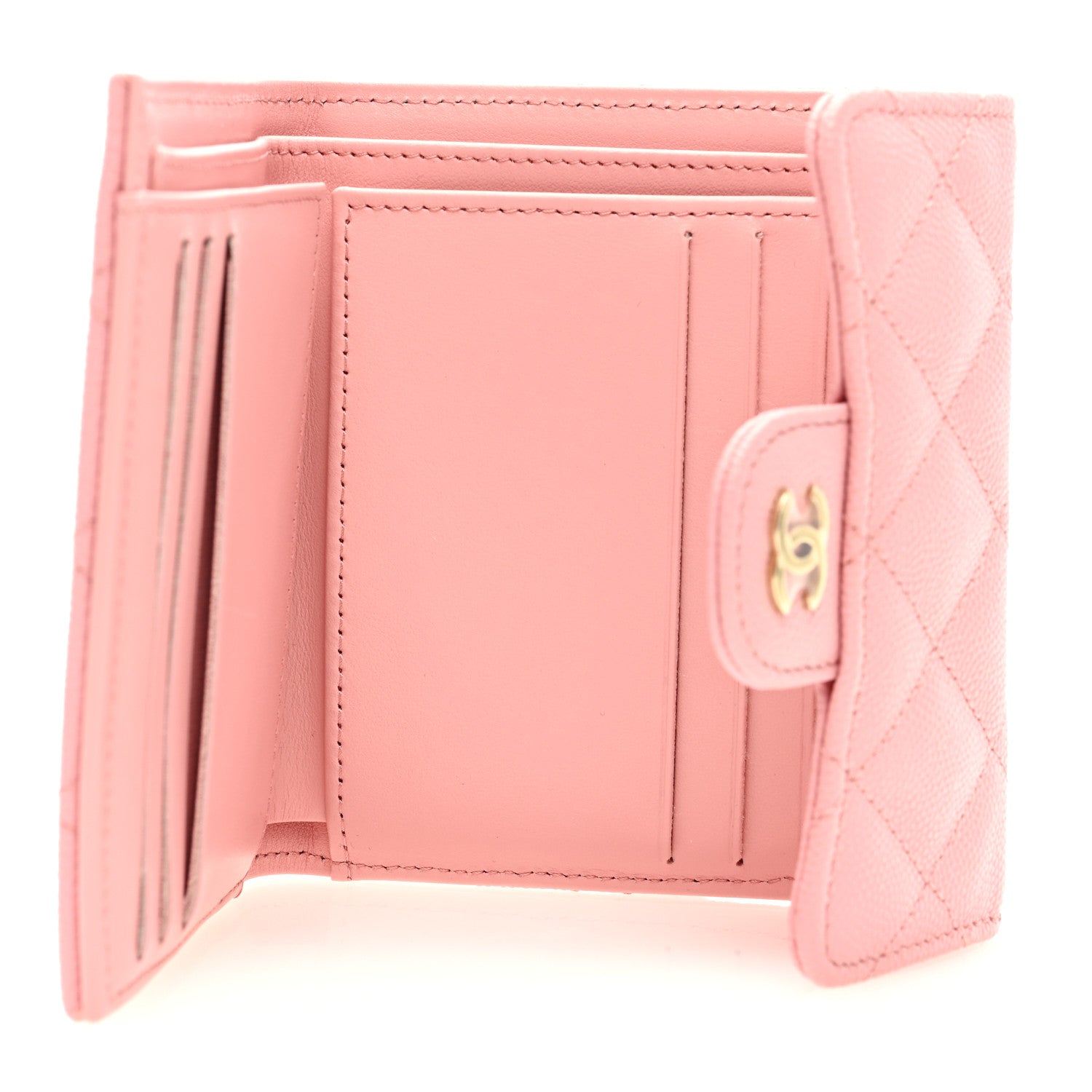 Chanel Caviar Quilted Compact Flap Wallet Light Pink 5 of 7