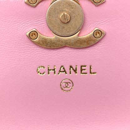 Chanel Lambskin Lacquered Metal Quilted Flap Chain Belt Bag Pink 6 of 11