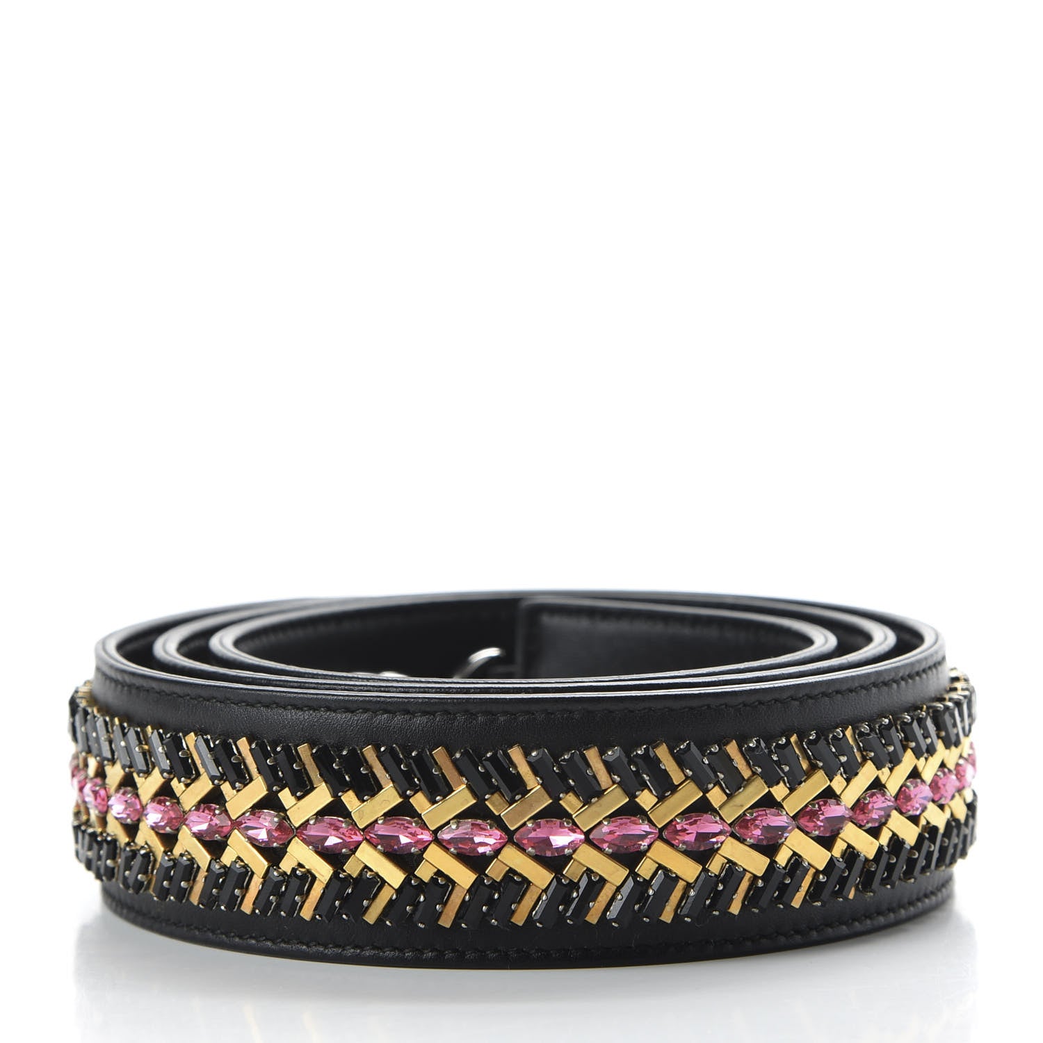 Christian Dior Lambskin Crystal Studded Shoulder Strap Black 2 of 4