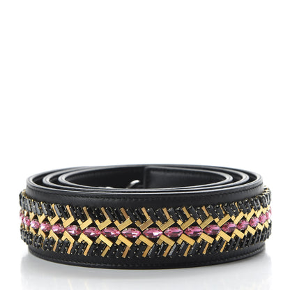 Christian Dior Lambskin Crystal Studded Shoulder Strap Black 2 of 4