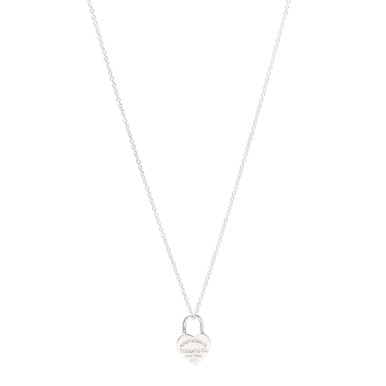 Tiffany Sterling Silver Return to Tiffany Heart Lock Pendant Necklace 1 of 6