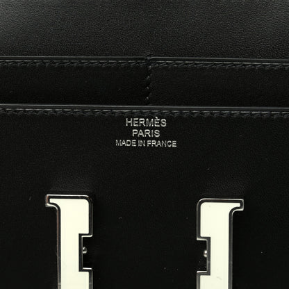 Hermes Allegro Constance Compact Passant Glow Wallet Black White 6 of 8