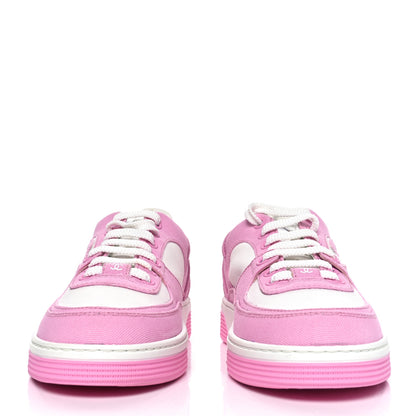 Chanel Cotton Sneakers 37 Pink White 4 of 17