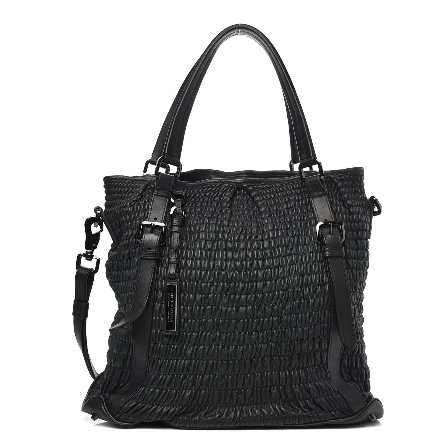 Calfskin Ruched Tote Green