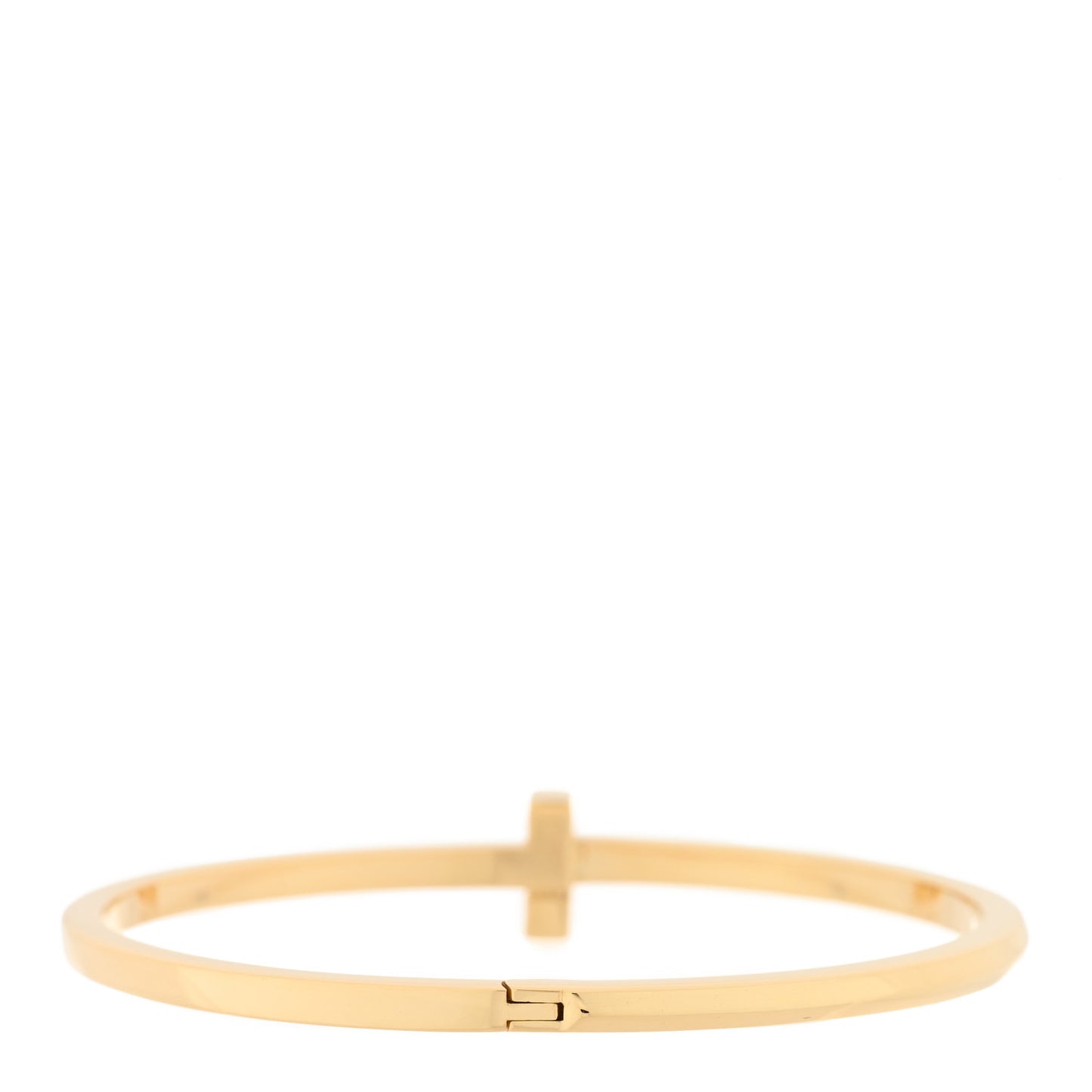 18K Yellow Gold Narrow T T1 Hinged Bangle Bracelet
