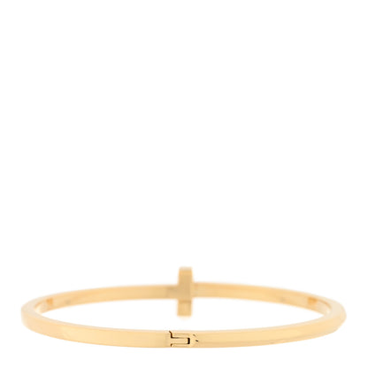 Tiffany 18K Yellow Gold Narrow T T1 Hinged Bangle Bracelet 2 of 4