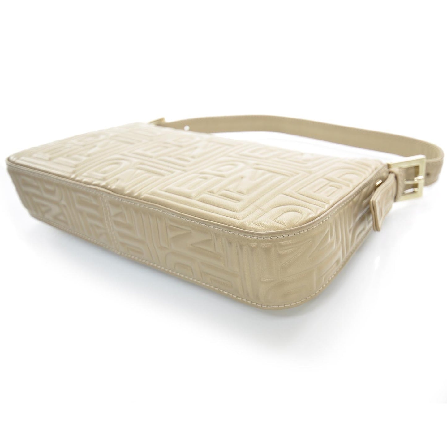 Nappa Logo Embossed Baguette Metallic