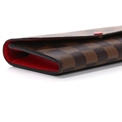 Louis Vuitton Damier Ebene Emilie Wallet Red 8 of 11