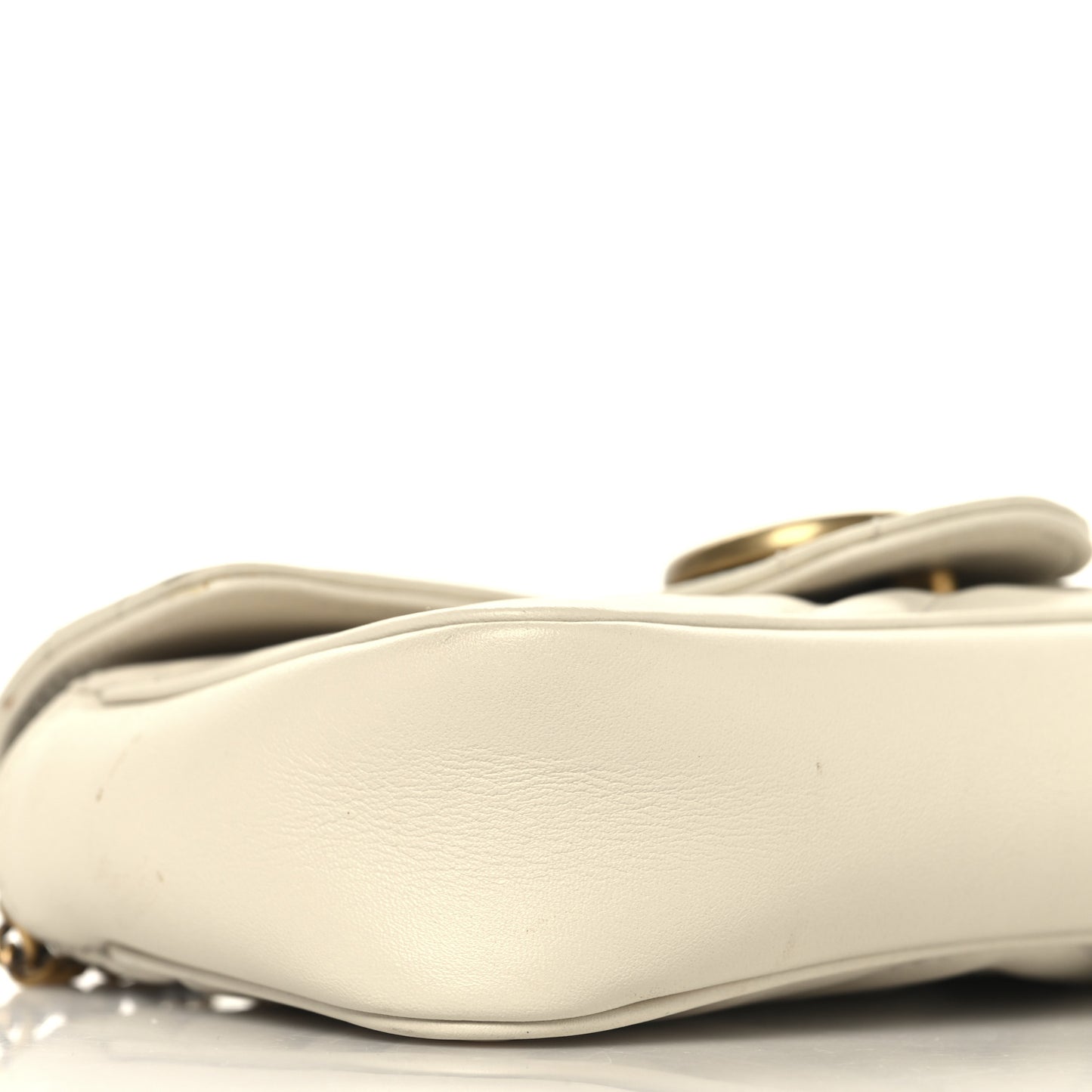 Calfskin Matelasse Super Mini GG Marmont Shoulder Bag White