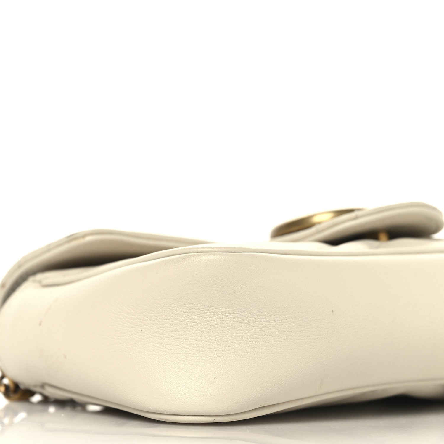 Gucci Calfskin Matelasse Super Mini GG Marmont Shoulder Bag White 9 of 12