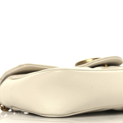 Gucci Calfskin Matelasse Super Mini GG Marmont Shoulder Bag White 9 of 12