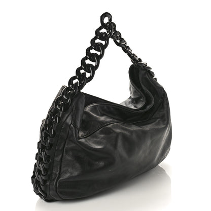 Chanel Calfskin Modern Chain Rhodoid Hobo Black 3 of 9